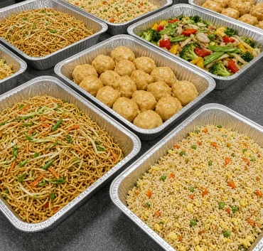 Catering party trays of Chinese food from Asian Buffet, Calgary