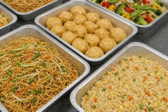 Catering party trays of Chinese food from Asian Buffet, Calgary